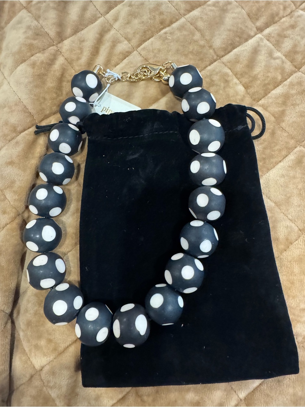Piper•K Polka Dot Bead Necklace - Black & White adjustable Necklace FUN FASHION